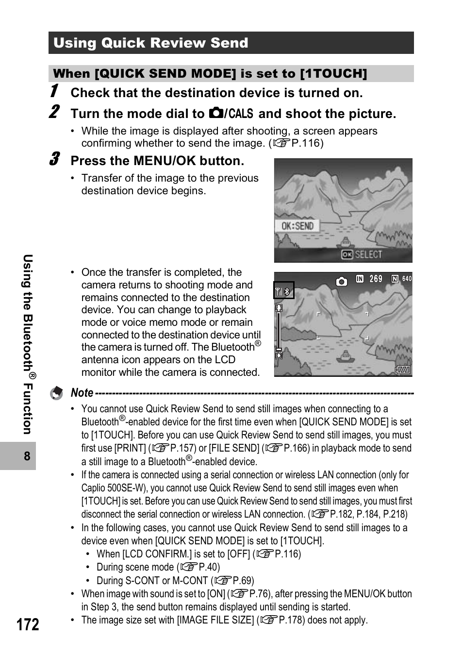 Using quick review send | Ricoh 500SE User Manual | Page 175 / 256