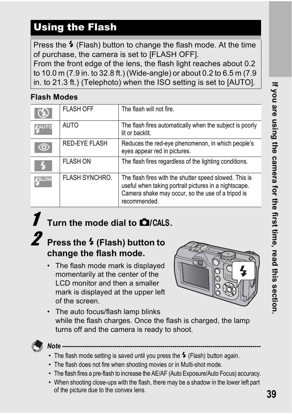 Using the flash | Ricoh 500SE User Manual | Page 42 / 256
