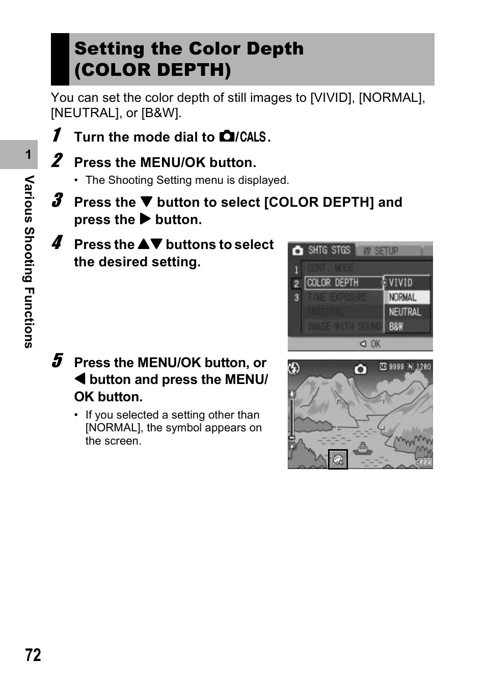 Setting the color depth (color depth) | Ricoh 500SE User Manual | Page 75 / 256