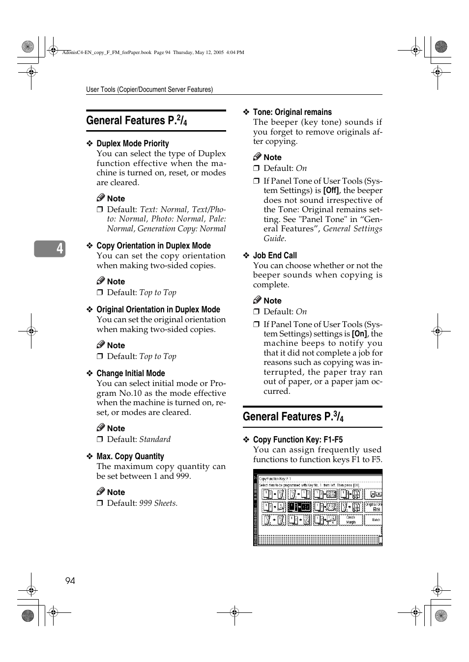 General features p | Ricoh Aficio 3045AD User Manual | Page 104 / 136