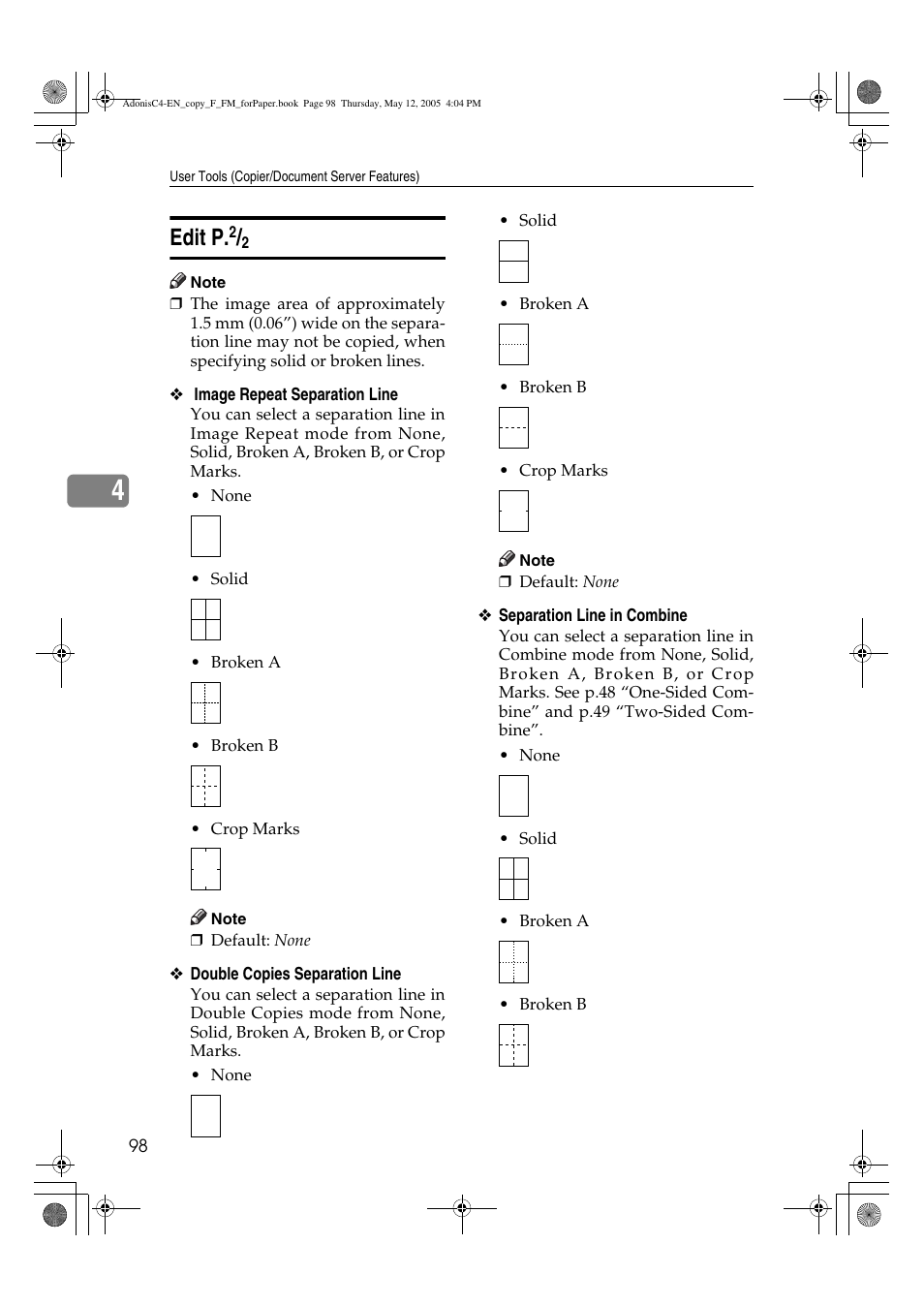 Edit p | Ricoh Aficio 3045AD User Manual | Page 108 / 136