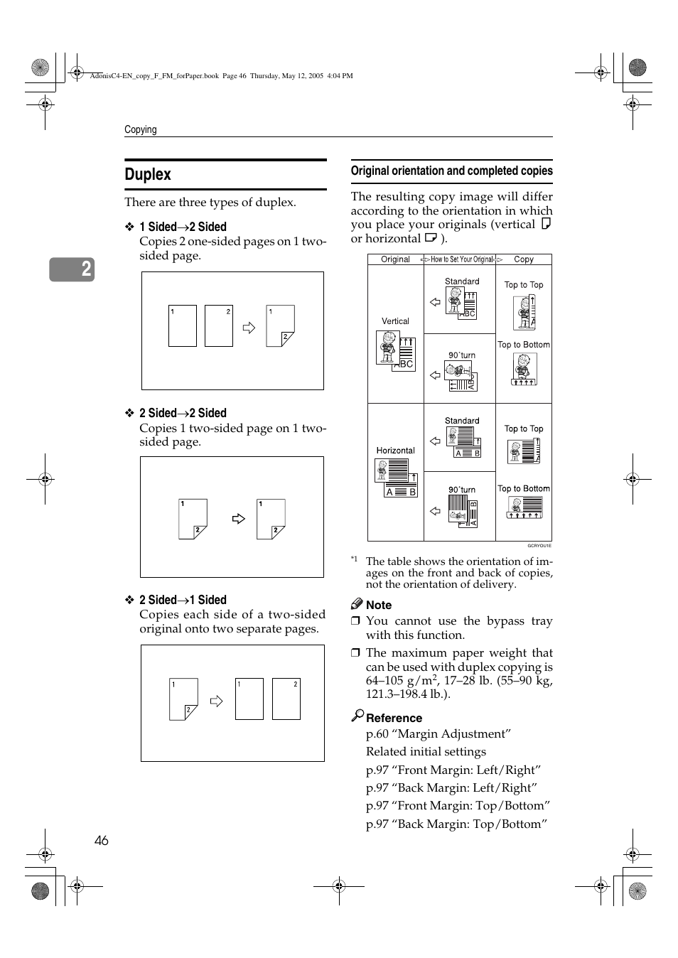 Duplex | Ricoh Aficio 3045AD User Manual | Page 56 / 136