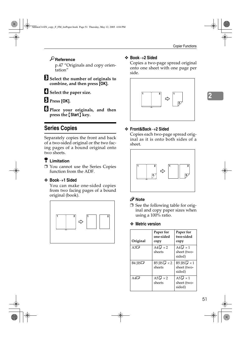 Series copies | Ricoh Aficio 3045AD User Manual | Page 61 / 136