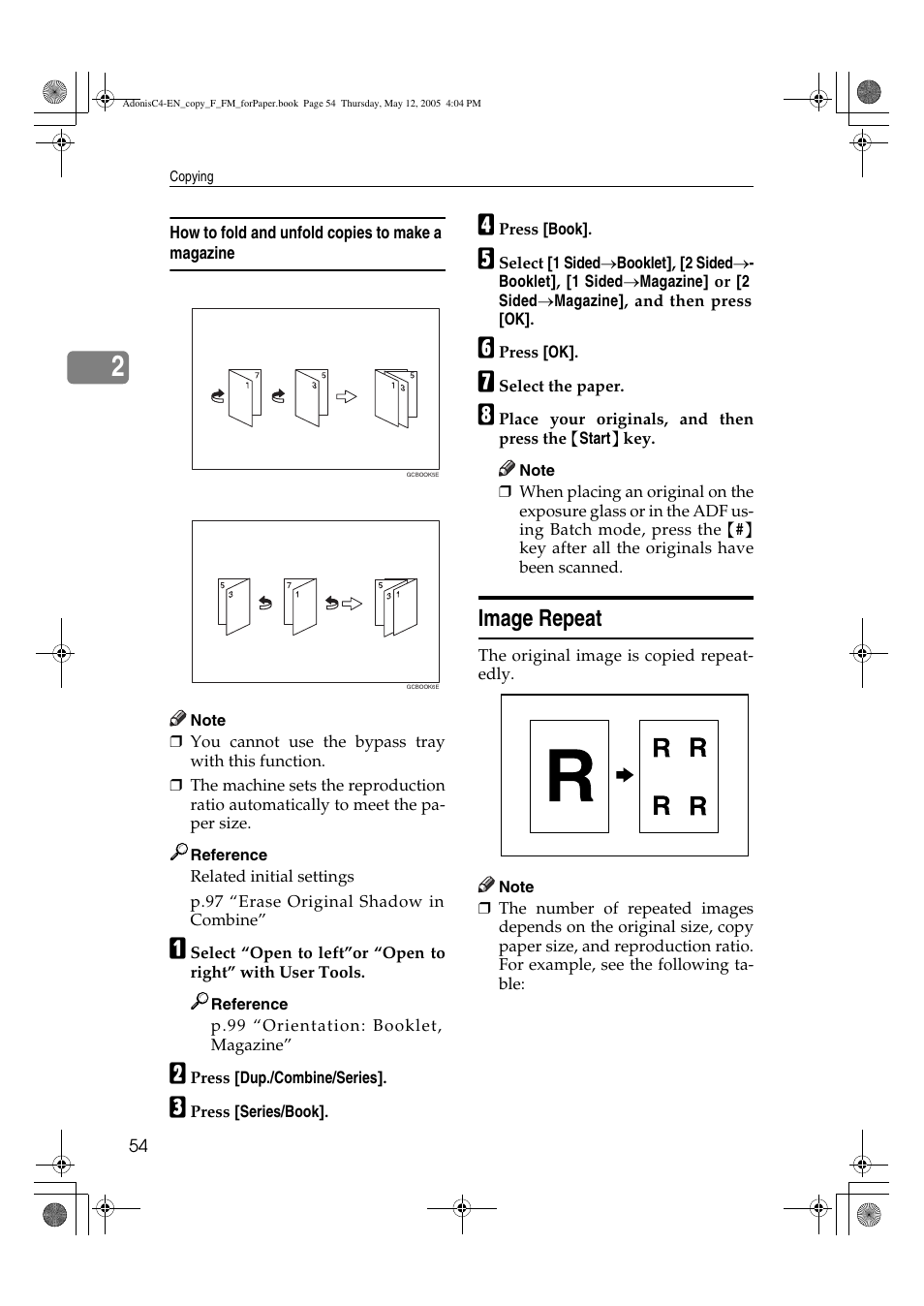 Image repeat | Ricoh Aficio 3045AD User Manual | Page 64 / 136