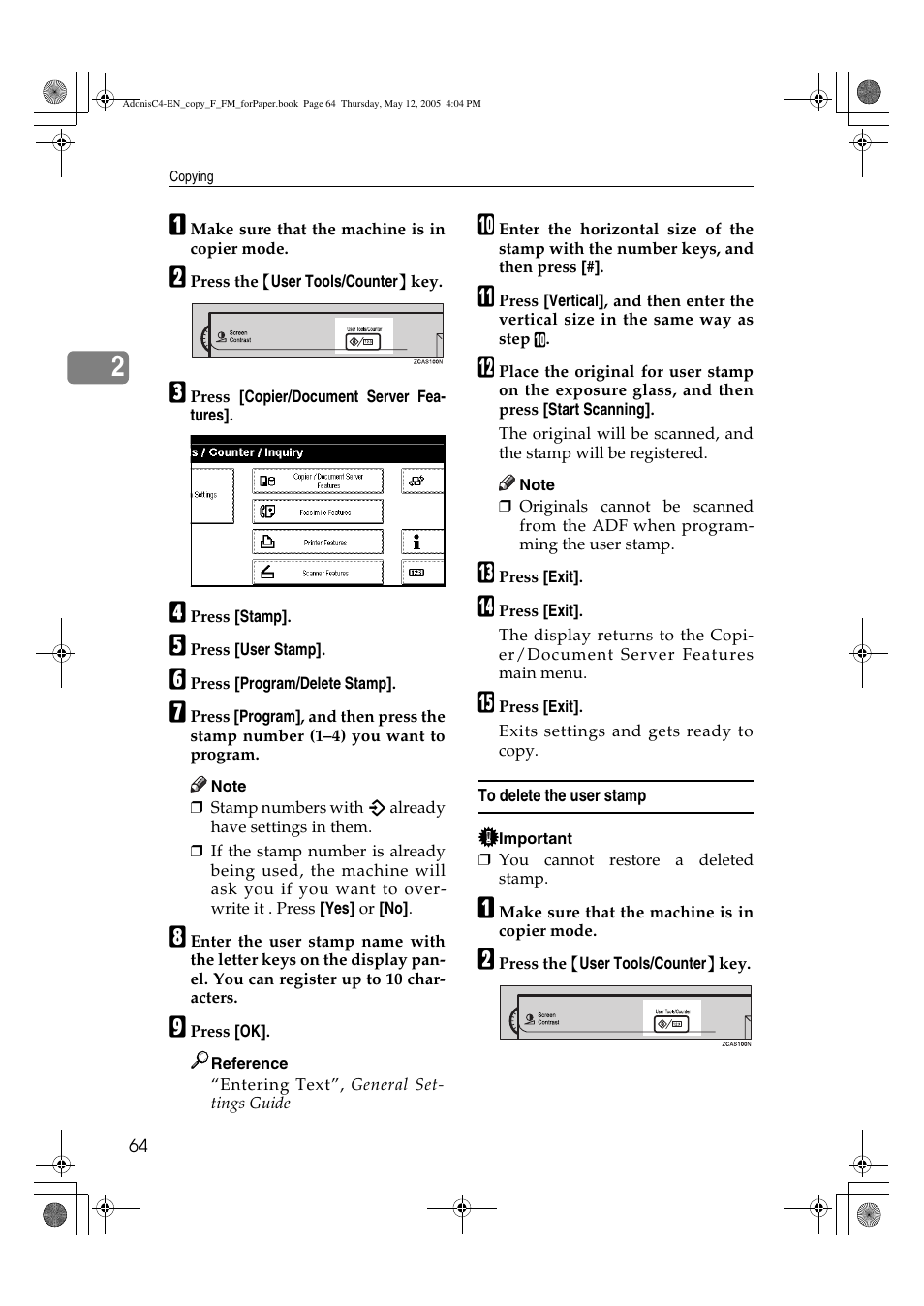 Ricoh Aficio 3045AD User Manual | Page 74 / 136