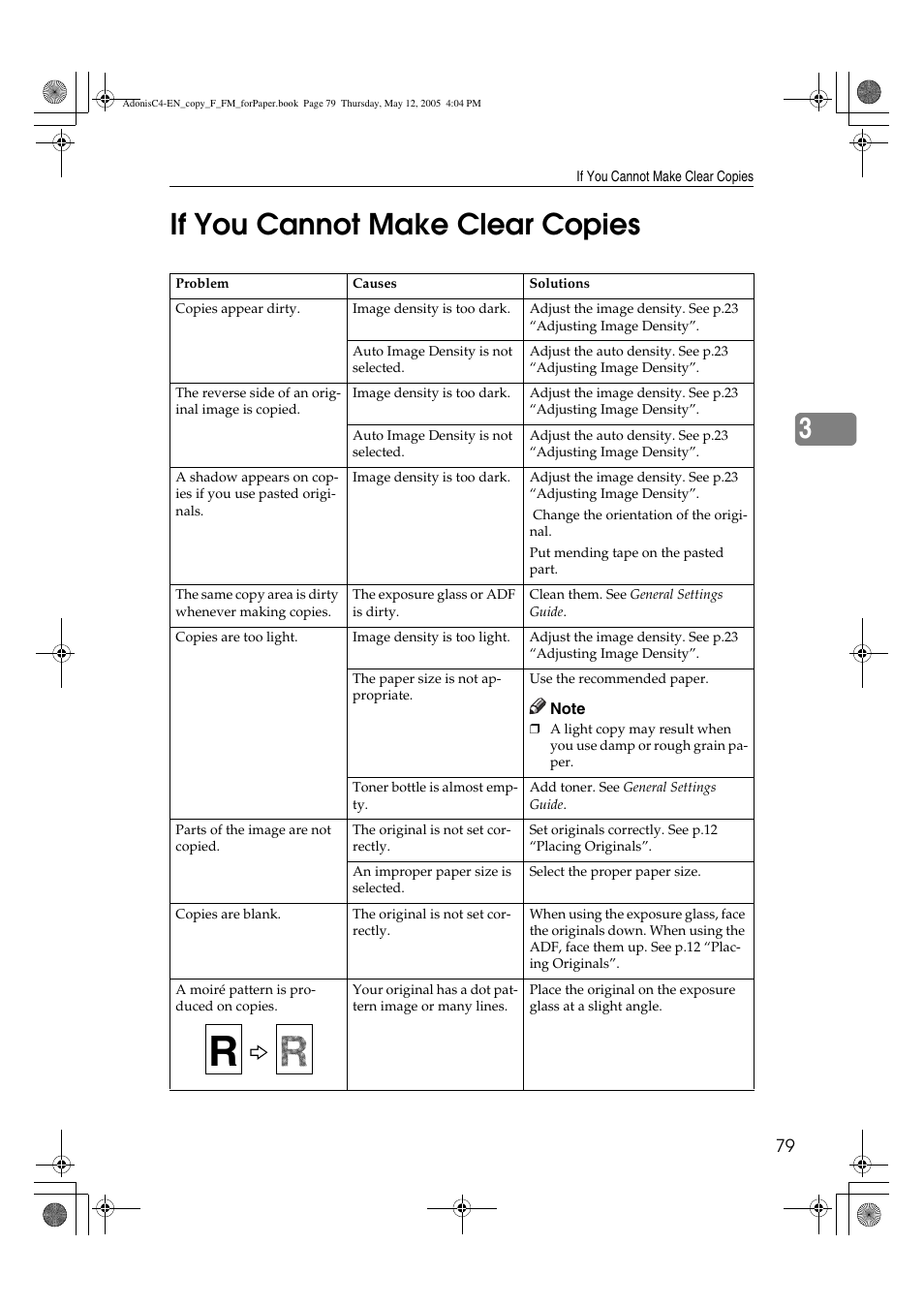 3if you cannot make clear copies | Ricoh Aficio 3045AD User Manual | Page 89 / 136