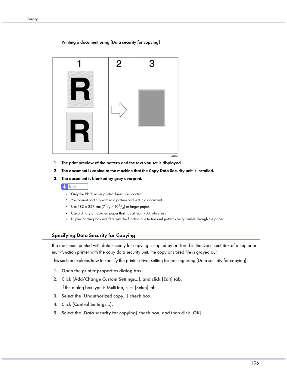 Specifying data security for copying | Ricoh BY1000 User Manual | Page 196 / 250