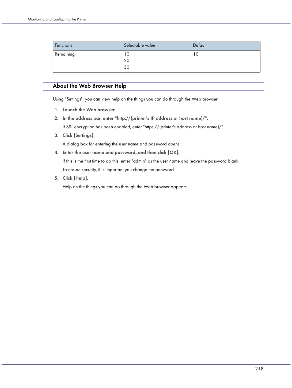 About the web browser help | Ricoh BY1000 User Manual | Page 218 / 250