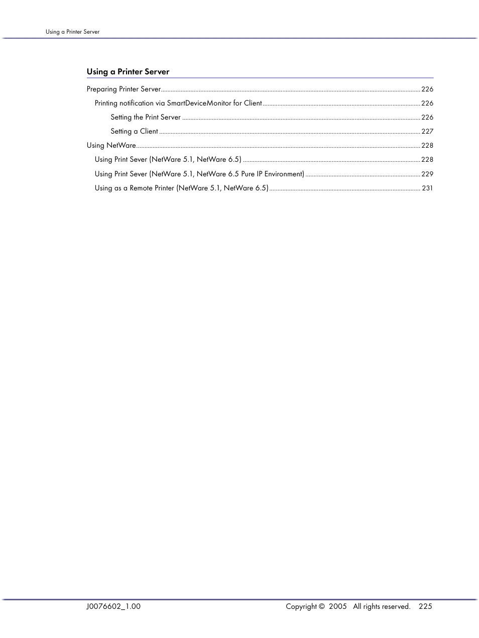 Using a printer server | Ricoh BY1000 User Manual | Page 225 / 250