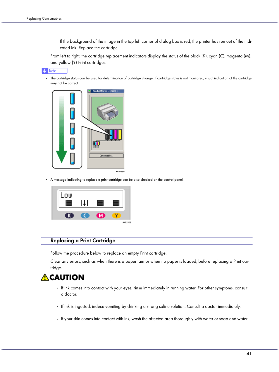 Replacing a print cartridge | Ricoh BY1000 User Manual | Page 41 / 250
