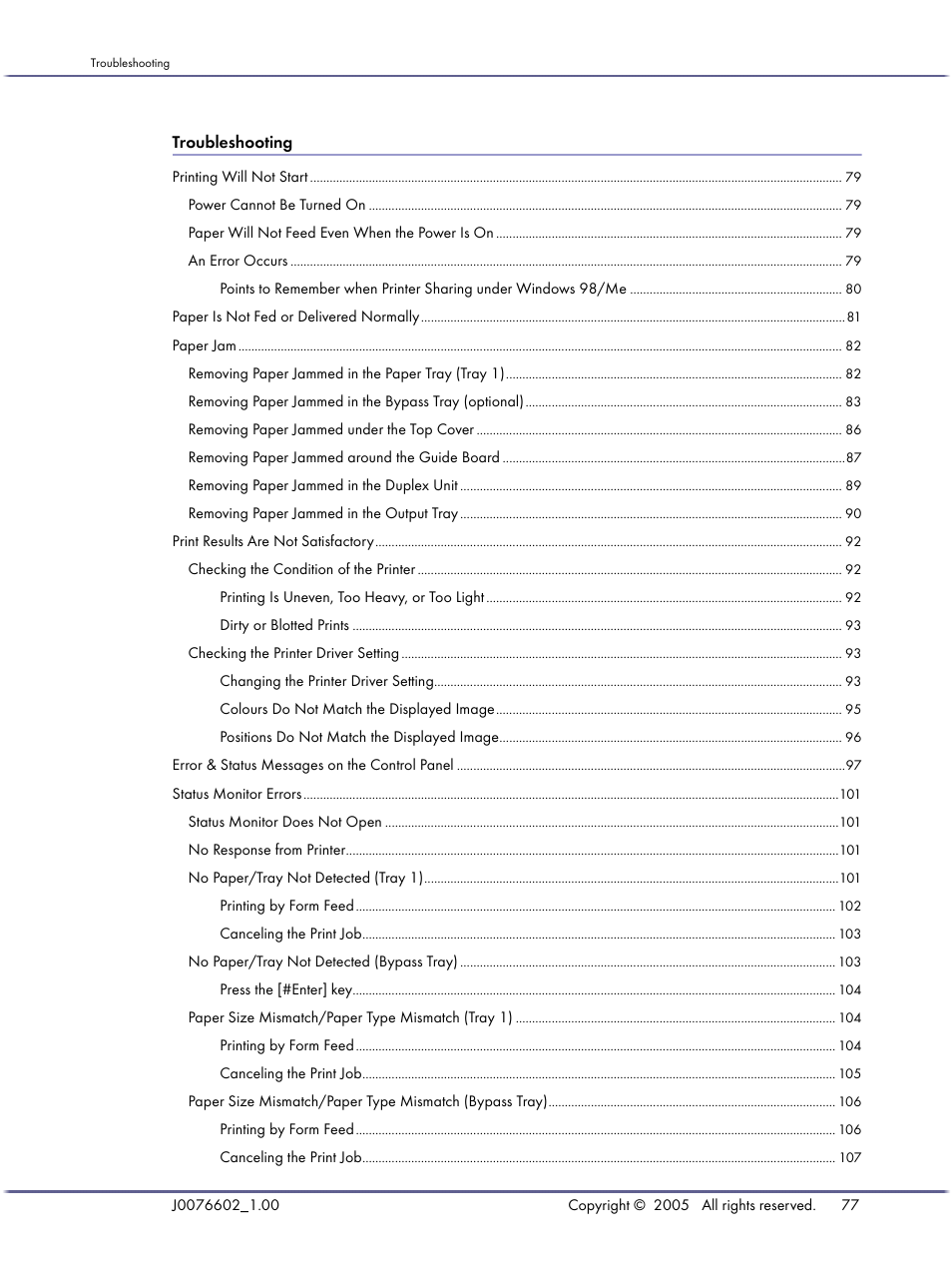 Troubleshooting | Ricoh BY1000 User Manual | Page 77 / 250