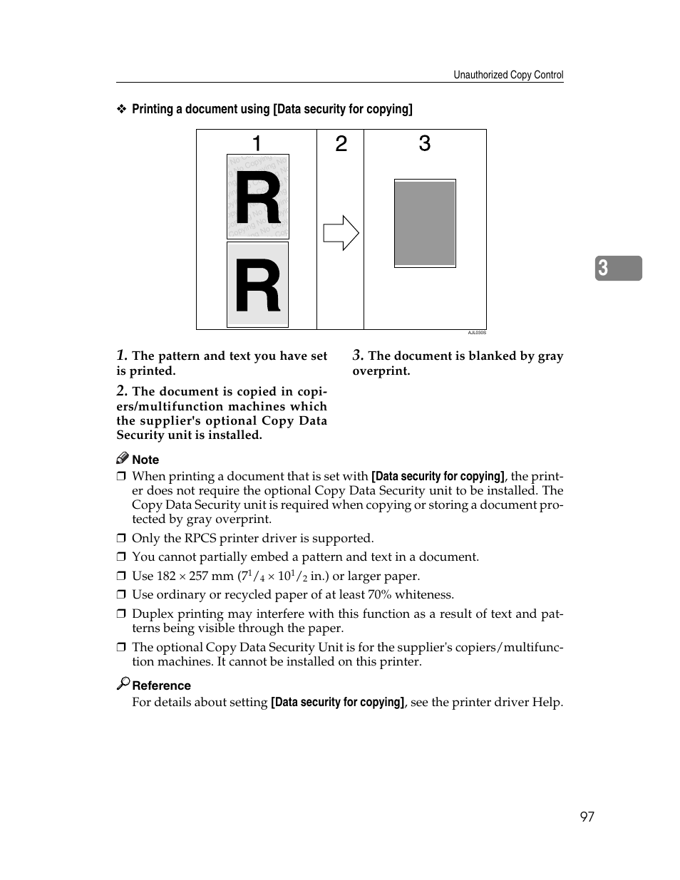 The pattern and text you have set is printed | Ricoh 220-240 V User Manual | Page 107 / 370