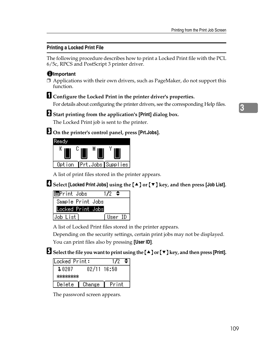 Printing a locked print file | Ricoh 220-240 V User Manual | Page 119 / 370