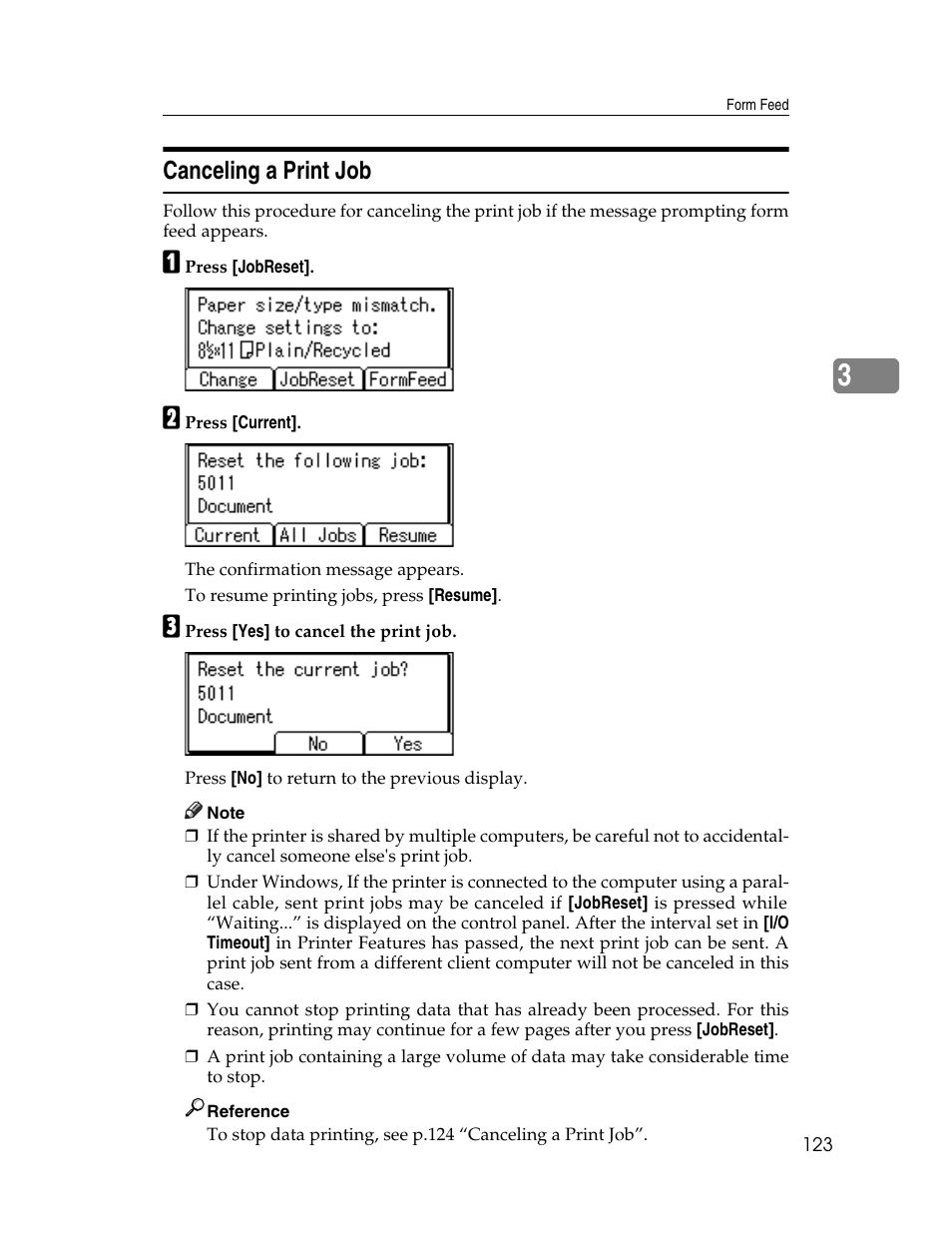 Canceling a print job | Ricoh 220-240 V User Manual | Page 133 / 370