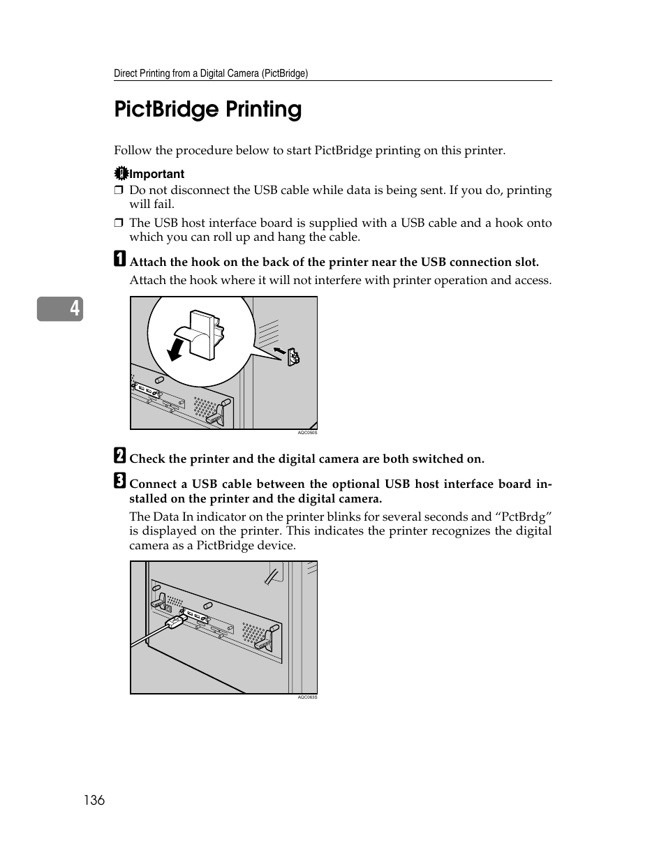 Pictbridge printing, 4pictbridge printing | Ricoh 220-240 V User Manual | Page 146 / 370