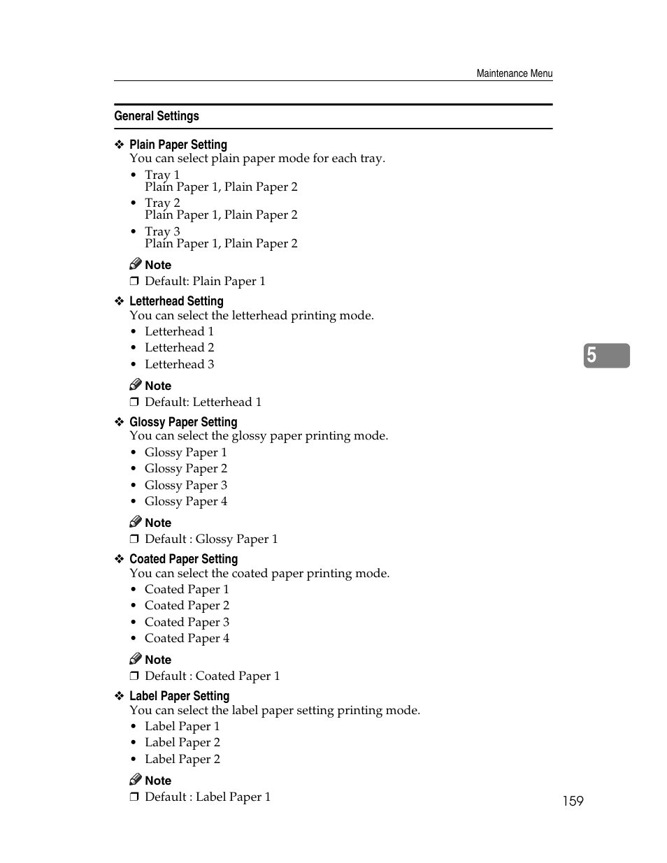 General settings | Ricoh 220-240 V User Manual | Page 169 / 370