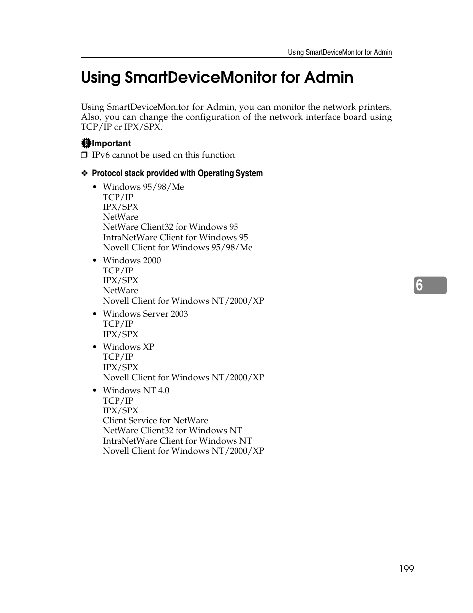 Using smartdevicemonitor for admin, 6using smartdevicemonitor for admin | Ricoh 220-240 V User Manual | Page 209 / 370