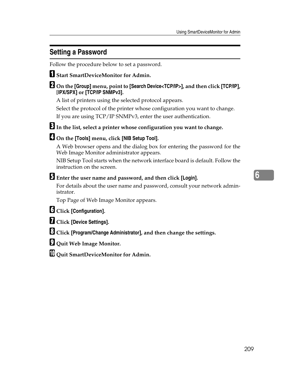 Setting a password | Ricoh 220-240 V User Manual | Page 219 / 370