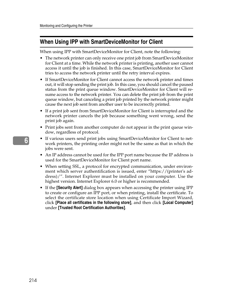 When using ipp with smartdevicemonitor for client | Ricoh 220-240 V User Manual | Page 224 / 370