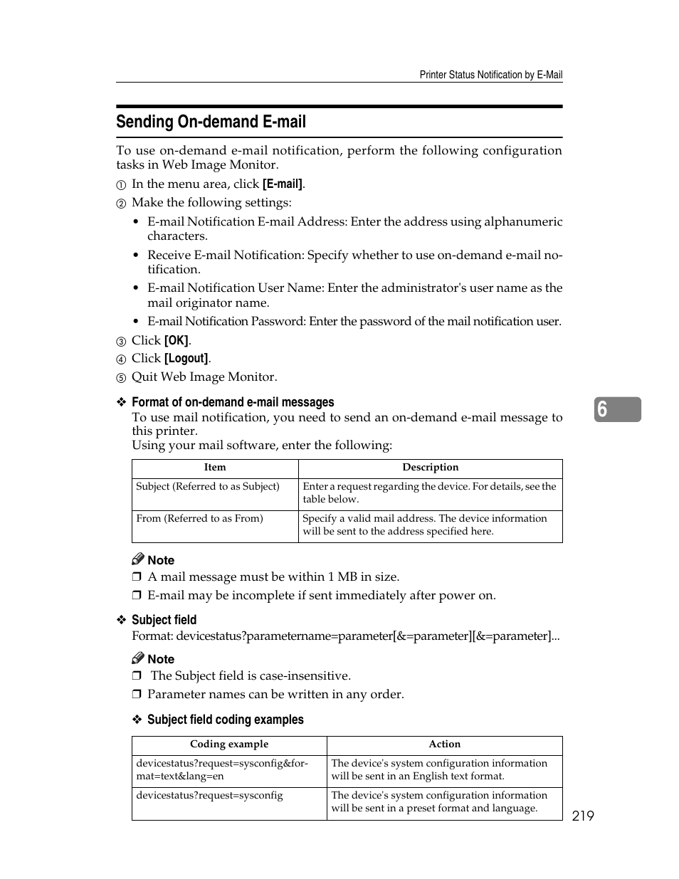 Sending on-demand e-mail | Ricoh 220-240 V User Manual | Page 229 / 370