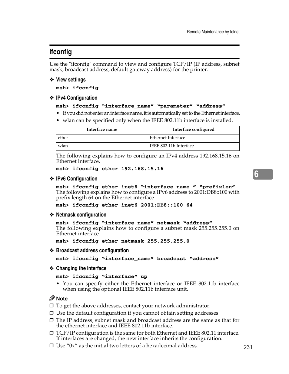 Ifconfig | Ricoh 220-240 V User Manual | Page 241 / 370