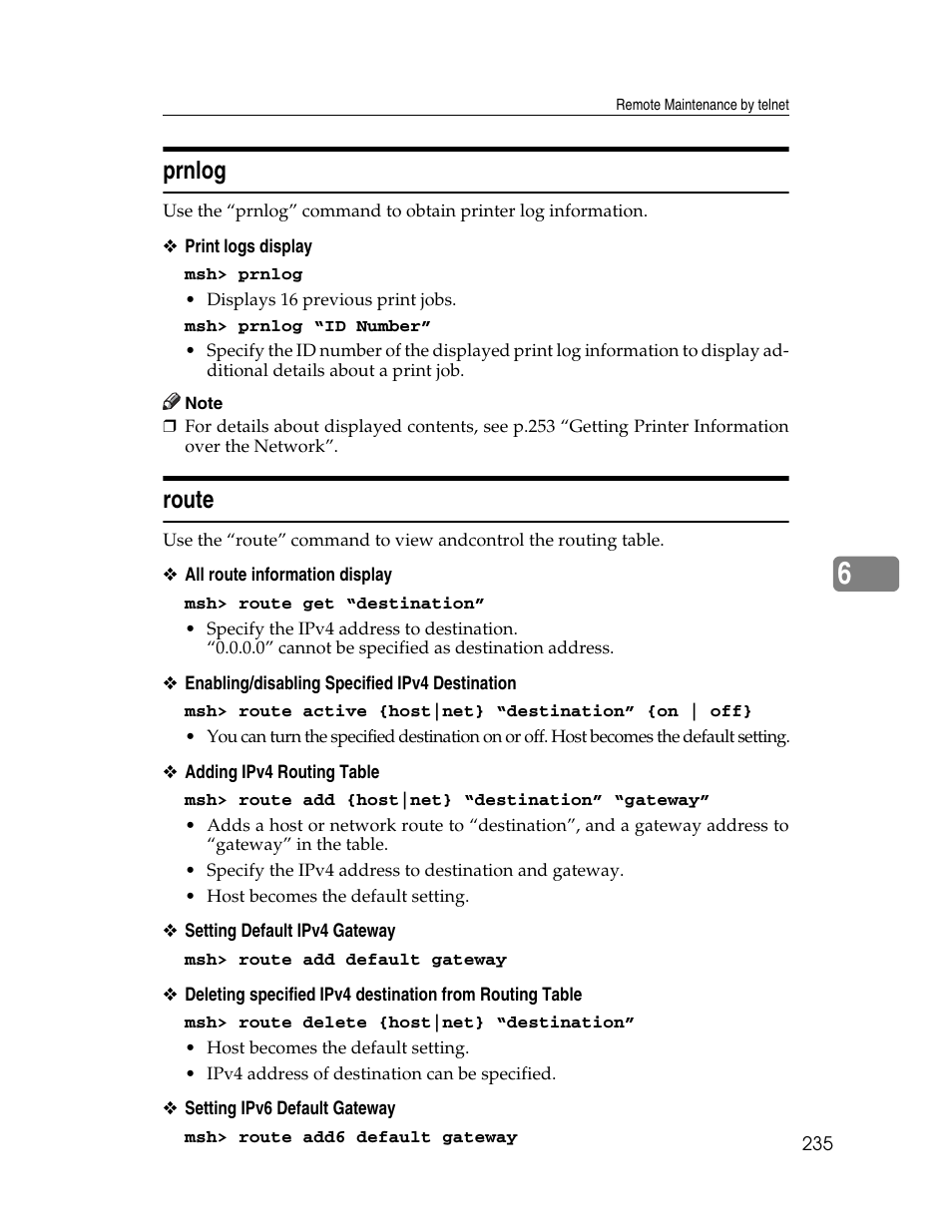 Prnlog, Route, Prnlog route | Ricoh 220-240 V User Manual | Page 245 / 370