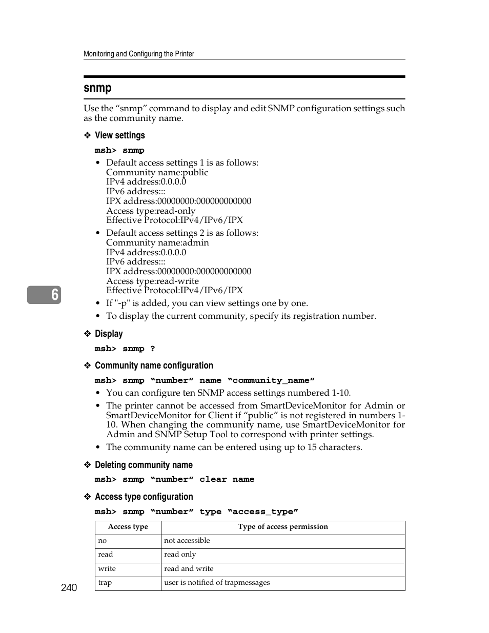 Snmp | Ricoh 220-240 V User Manual | Page 250 / 370