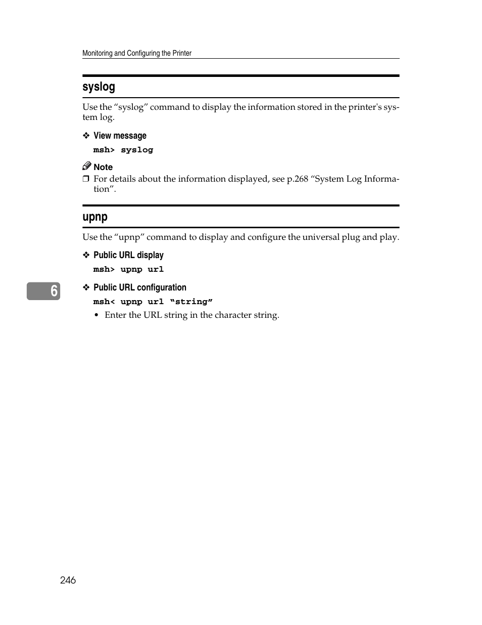 Syslog, Upnp, Syslog upnp | Ricoh 220-240 V User Manual | Page 256 / 370