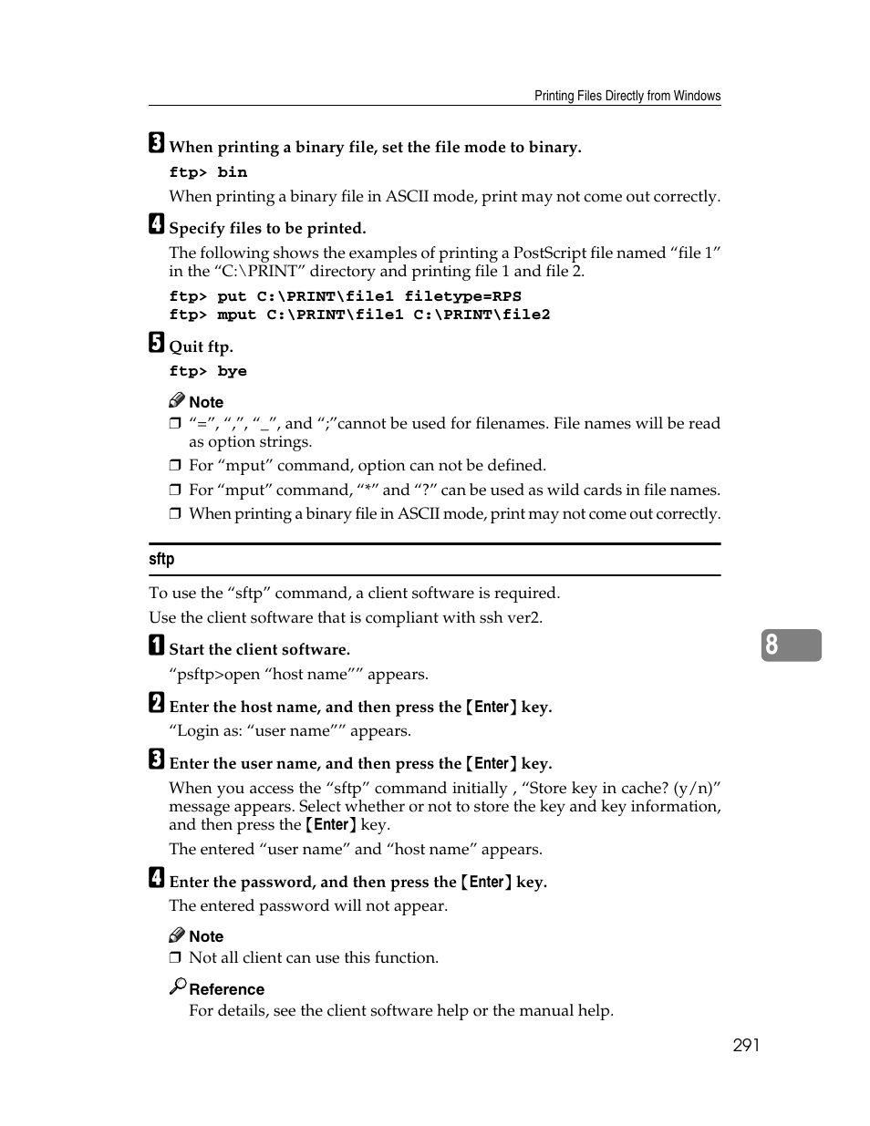 Sftp | Ricoh 220-240 V User Manual | Page 301 / 370