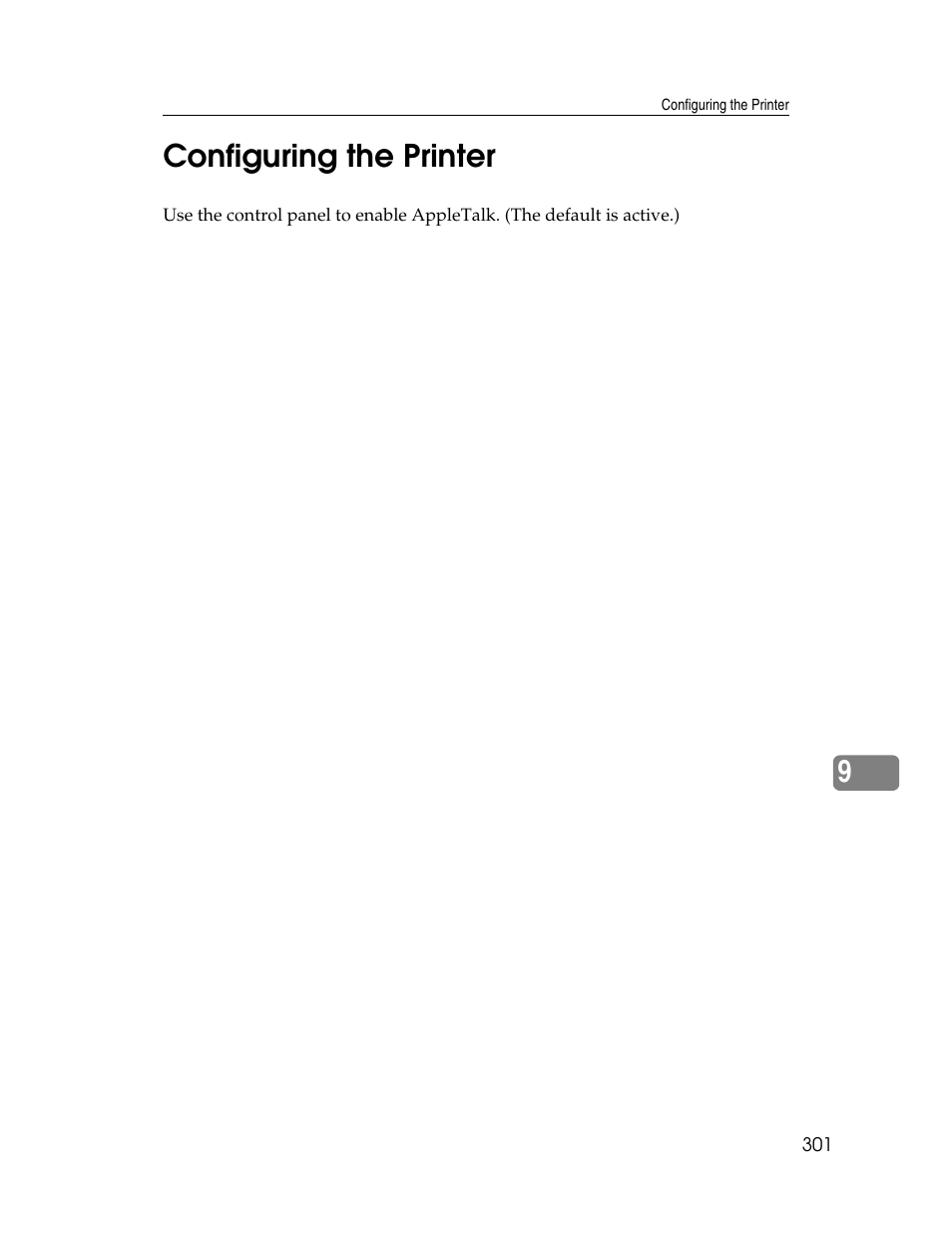 Configuring the printer, 9configuring the printer | Ricoh 220-240 V User Manual | Page 311 / 370