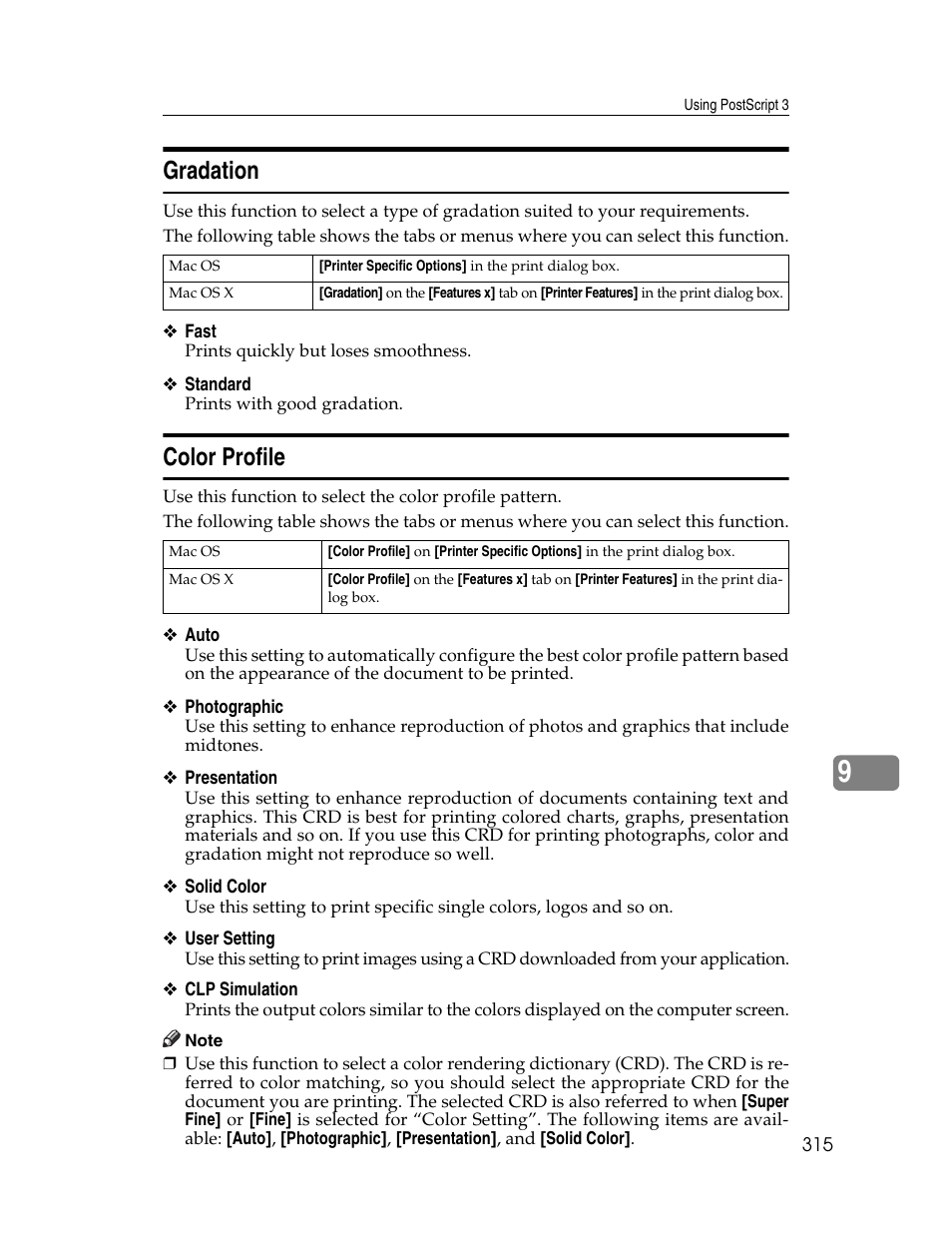 Gradation, Color profile, Gradation color profile | Ricoh 220-240 V User Manual | Page 325 / 370