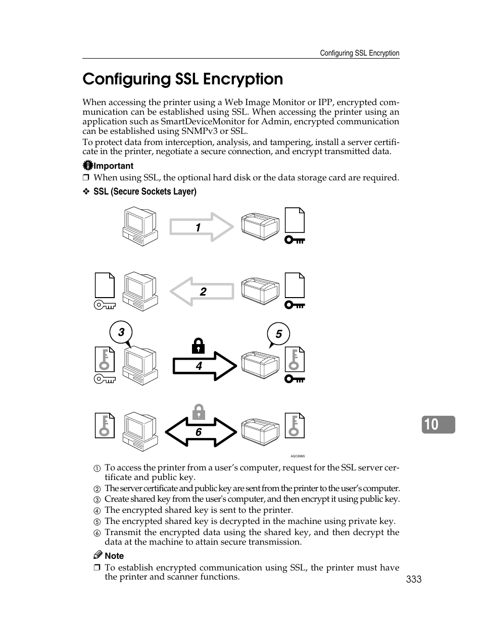 Configuring ssl encryption, 10 configuring ssl encryption | Ricoh 220-240 V User Manual | Page 343 / 370