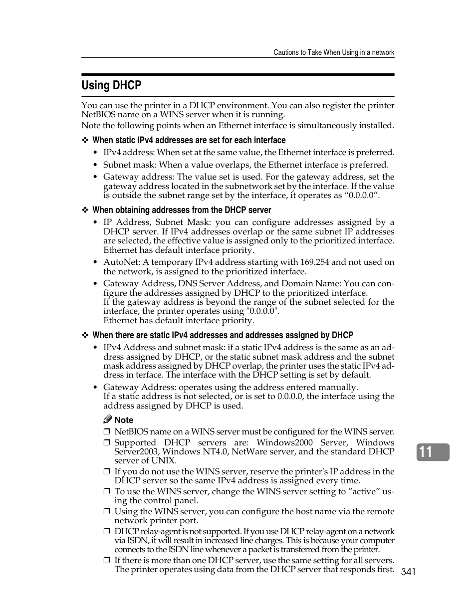 Using dhcp | Ricoh 220-240 V User Manual | Page 351 / 370