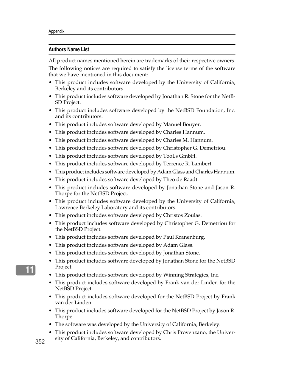 Authors name list | Ricoh 220-240 V User Manual | Page 362 / 370