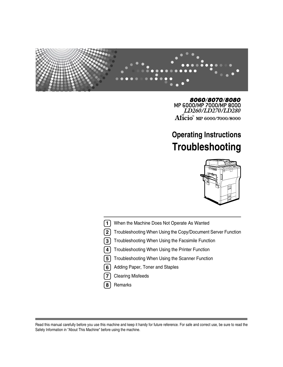 Ricoh Aficio 8060 User Manual | 144 pages