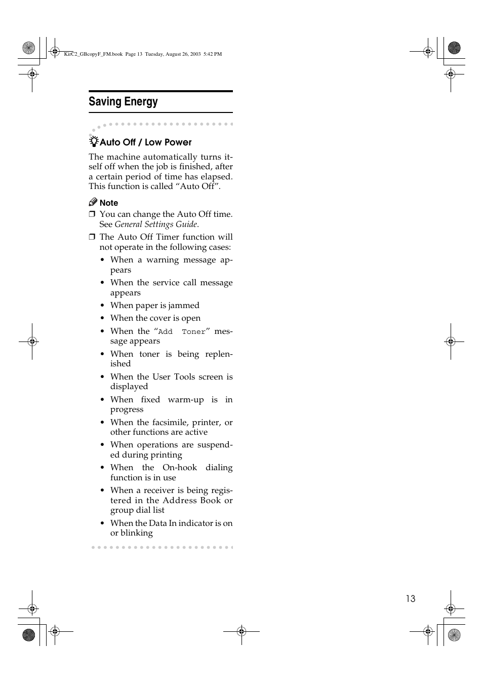 Saving energy | Ricoh Aficio 2018D User Manual | Page 151 / 814