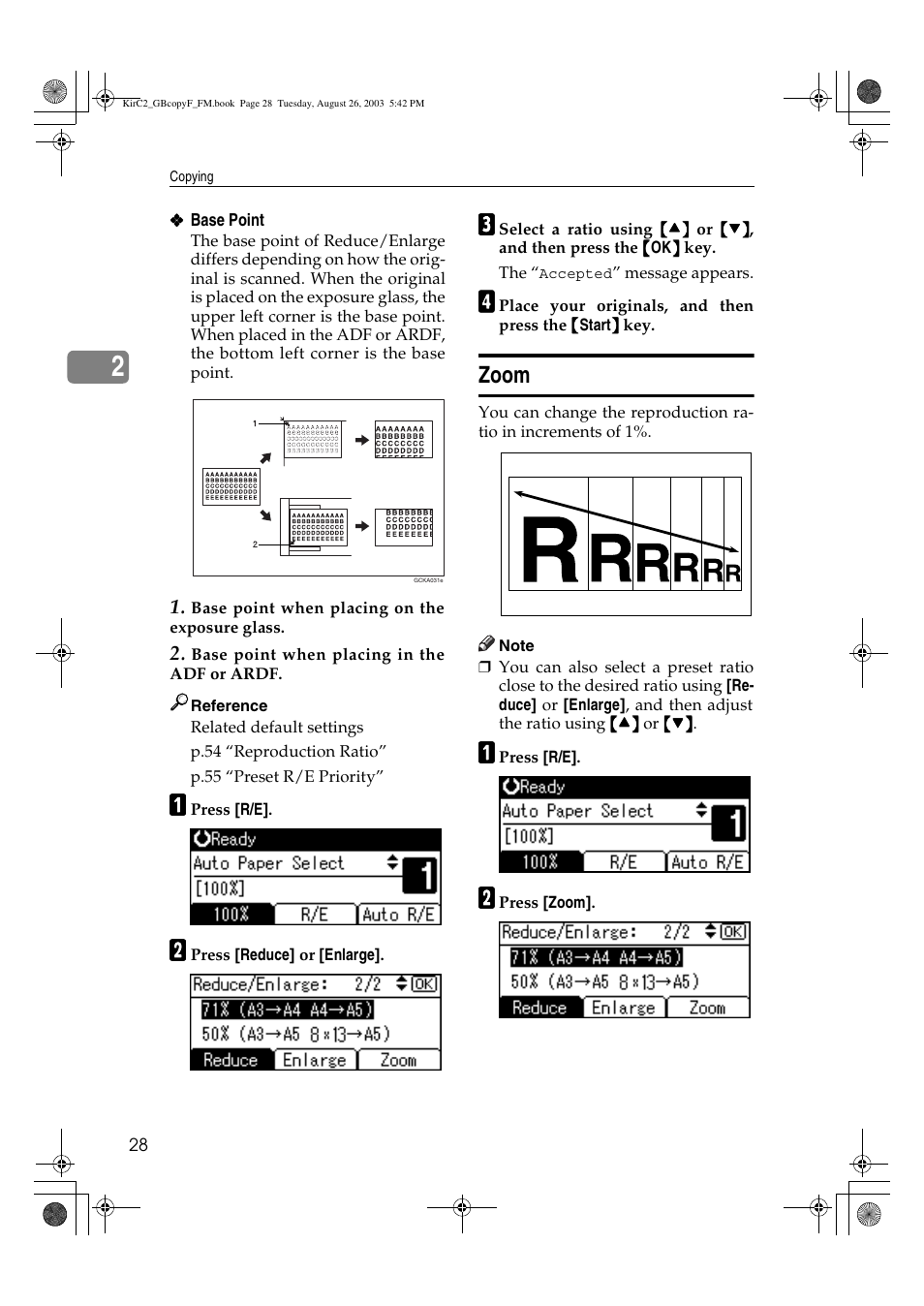 Zoom | Ricoh Aficio 2018D User Manual | Page 166 / 814