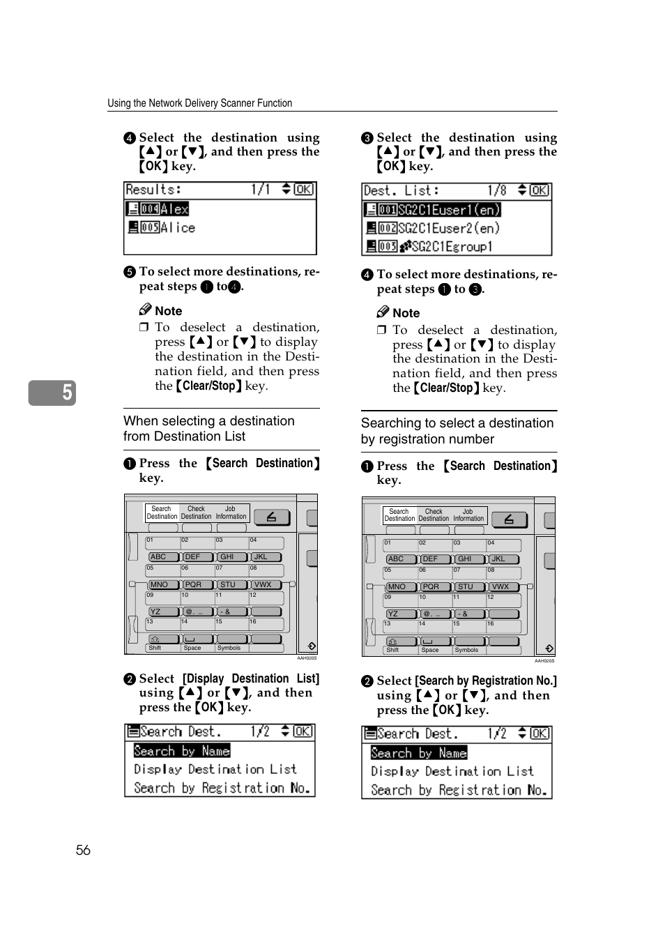 When selecting a destination from destination list | Ricoh Aficio 2018D User Manual | Page 272 / 814