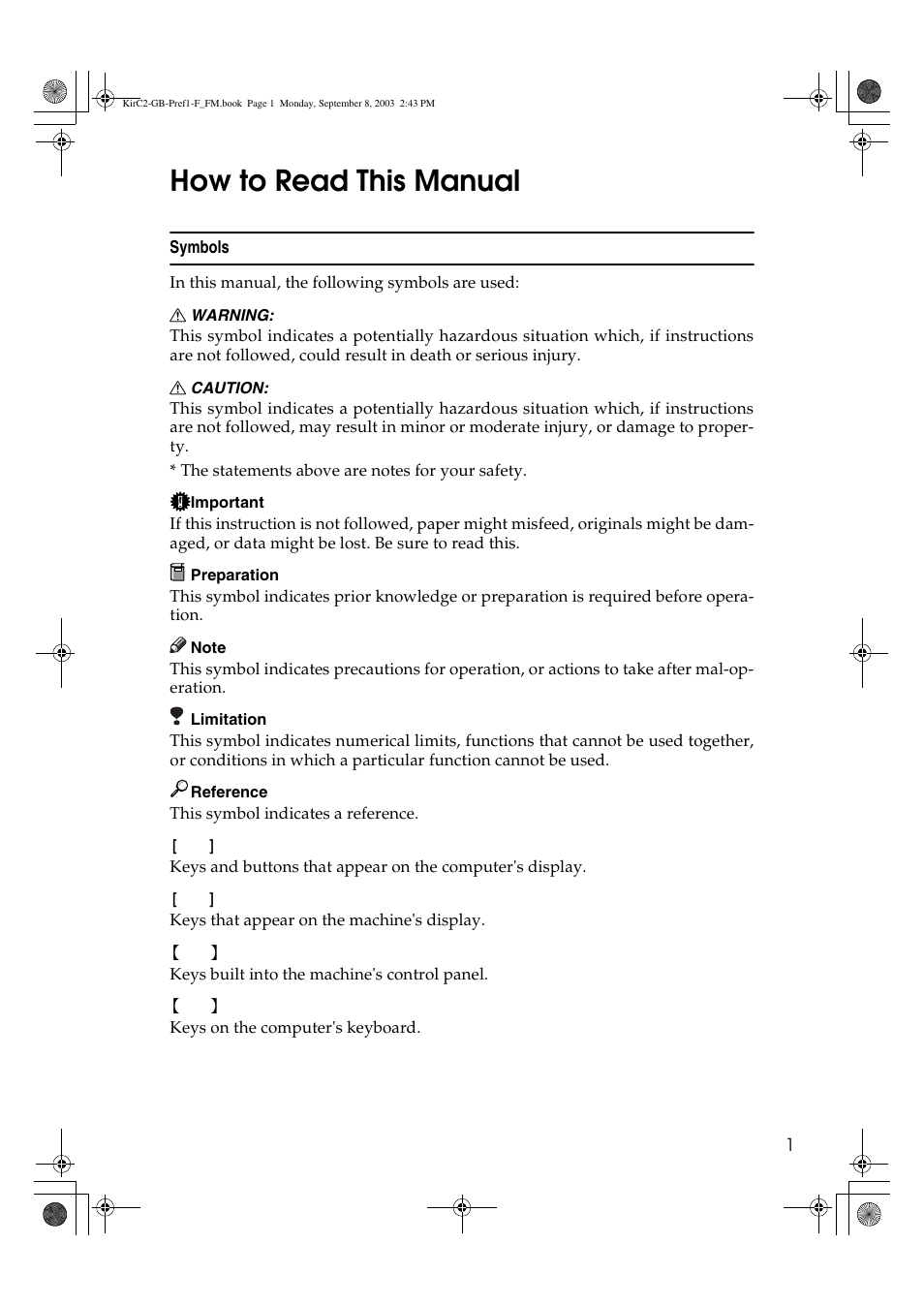 How to read this manual | Ricoh Aficio 2018D User Manual | Page 305 / 814