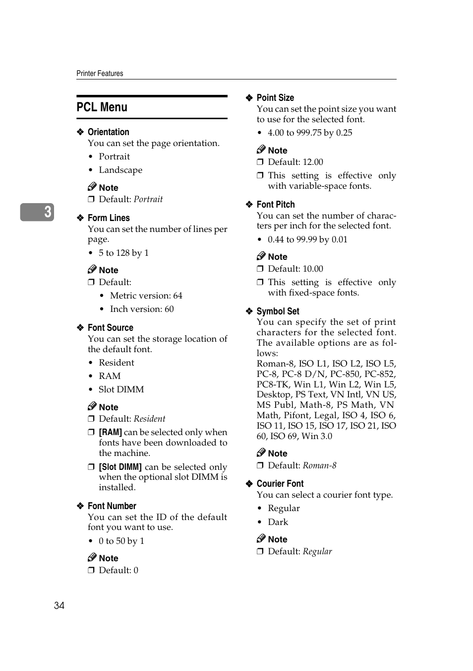 Pcl menu, Ee p.34 “pcl menu, P.34 “pcl menu | Ricoh Aficio 2018D User Manual | Page 390 / 814