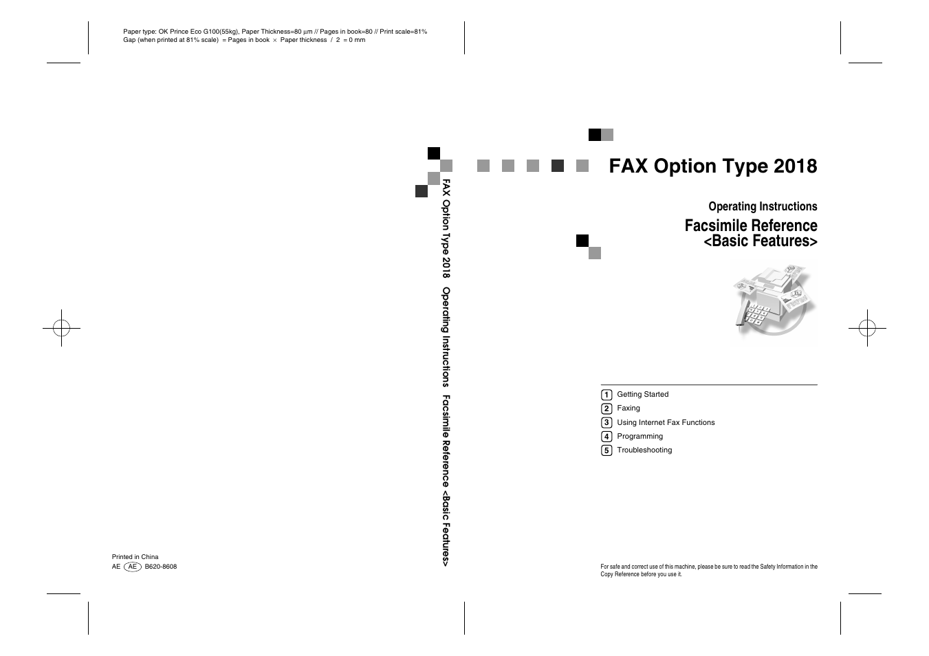 Facsimile reference - basic features, Fax option type 2018, Facsimile reference <basic features | Operating instructions | Ricoh Aficio 2018D User Manual | Page 403 / 814