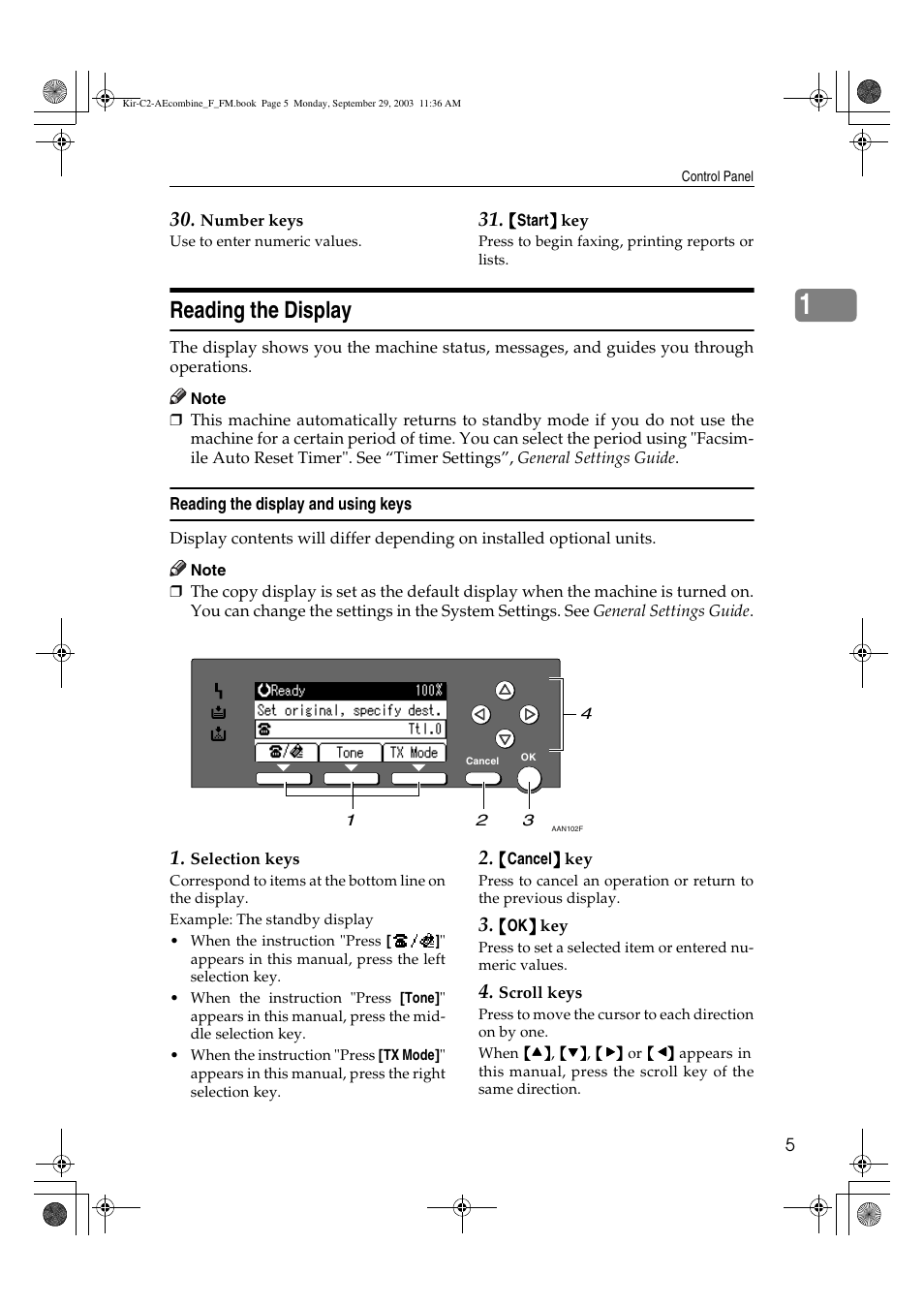 Reading the display | Ricoh Aficio 2018D User Manual | Page 415 / 814