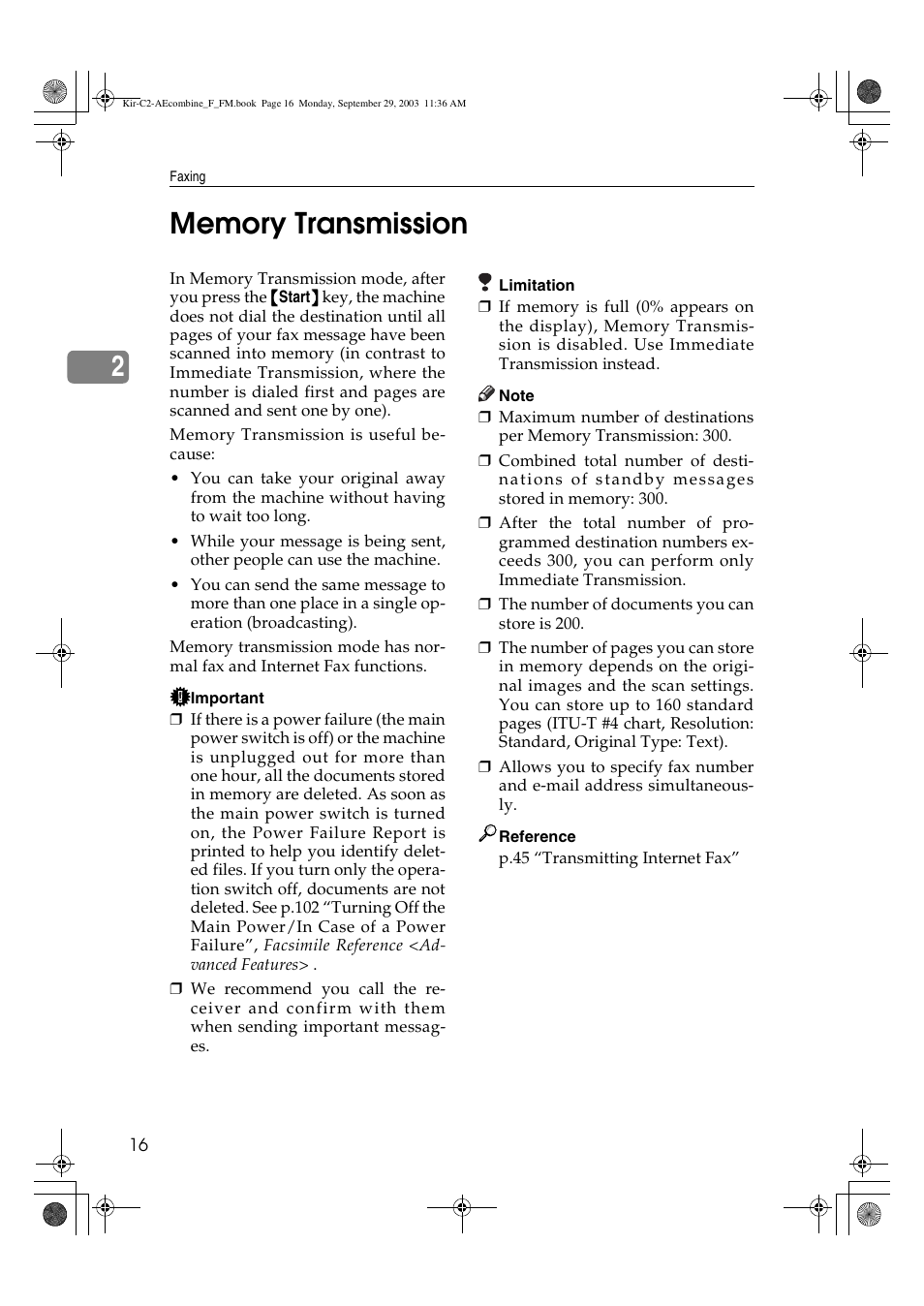 Memory transmission | Ricoh Aficio 2018D User Manual | Page 426 / 814