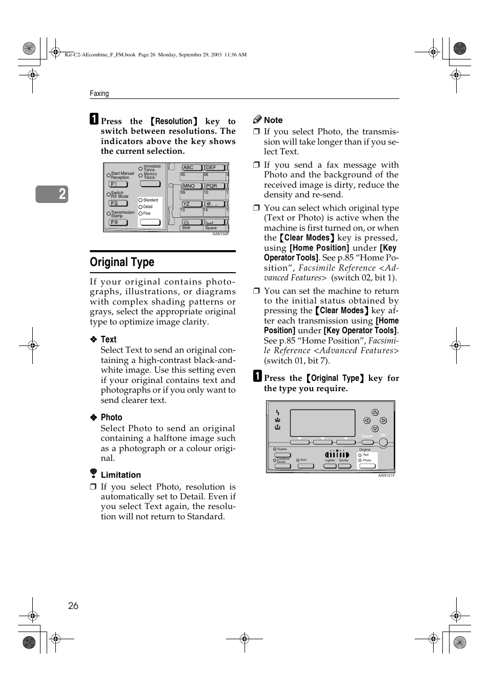 Original type, Limitation | Ricoh Aficio 2018D User Manual | Page 436 / 814