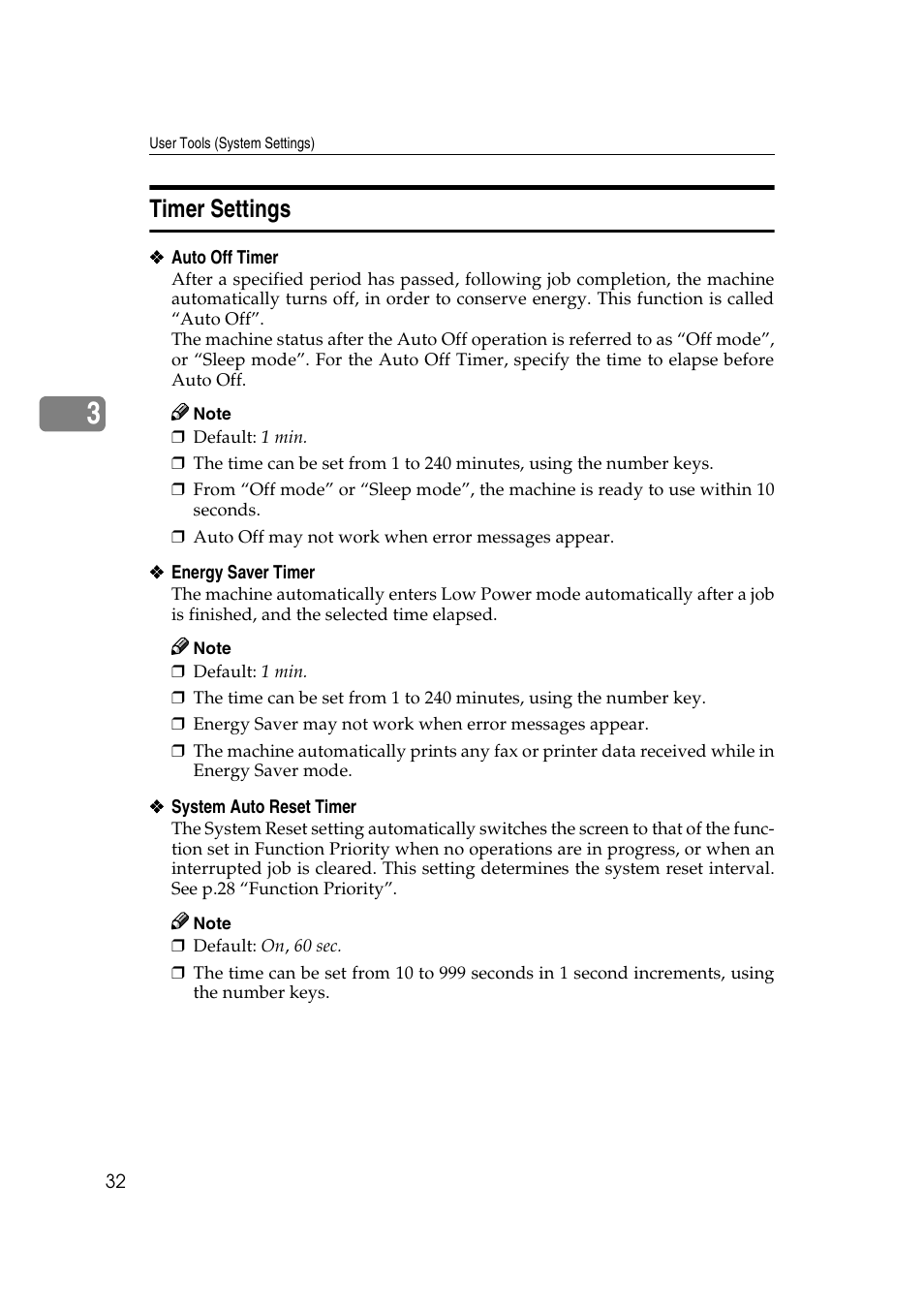 Timer settings | Ricoh Aficio 2018D User Manual | Page 44 / 814