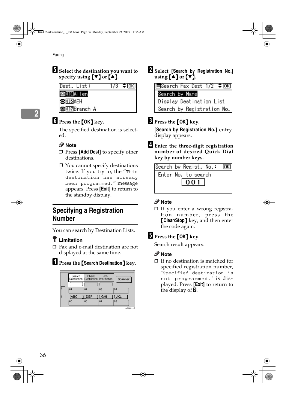 Specifying a registration number | Ricoh Aficio 2018D User Manual | Page 446 / 814