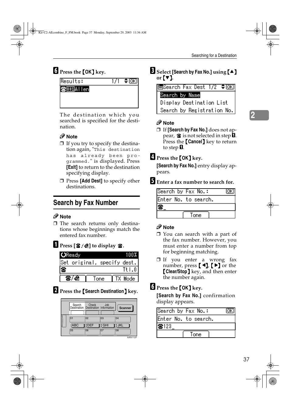 Search by fax number | Ricoh Aficio 2018D User Manual | Page 447 / 814