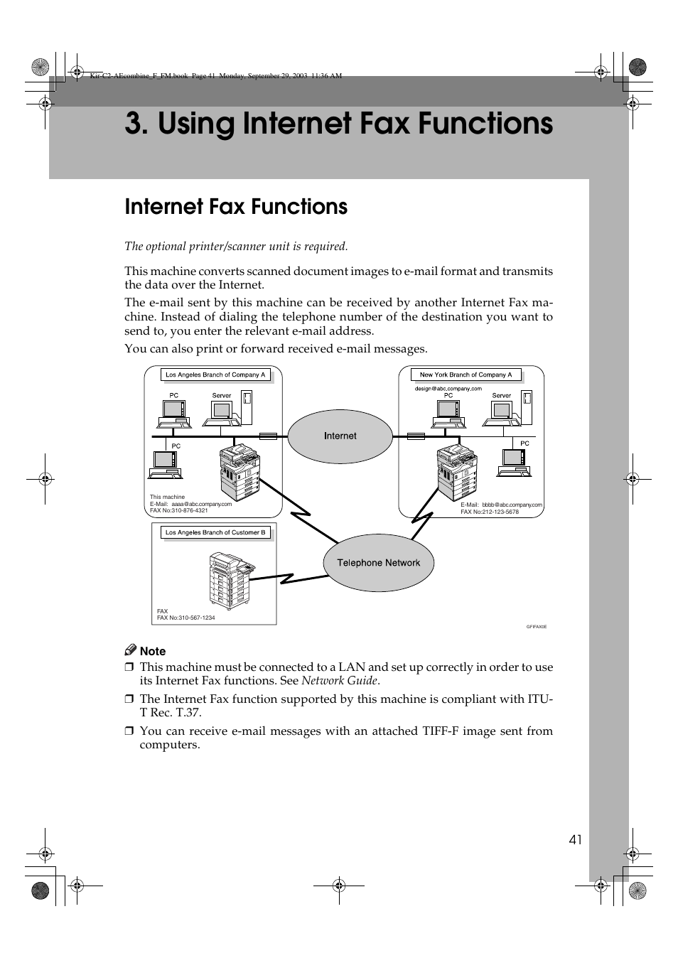 Using internet fax functions, Internet fax functions | Ricoh Aficio 2018D User Manual | Page 451 / 814