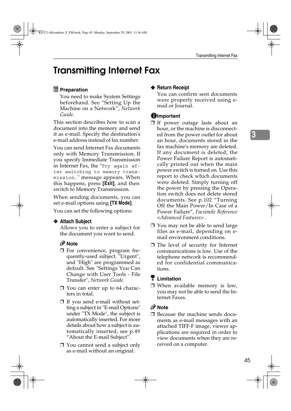 Transmitting internet fax, 3transmitting internet fax | Ricoh Aficio 2018D User Manual | Page 455 / 814