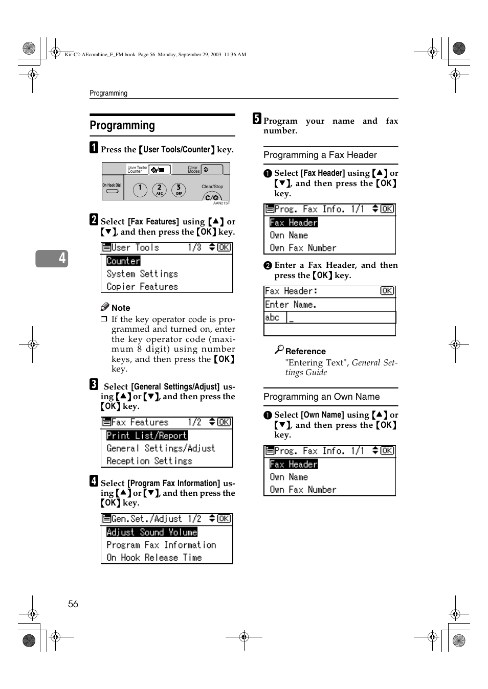 Programming | Ricoh Aficio 2018D User Manual | Page 466 / 814